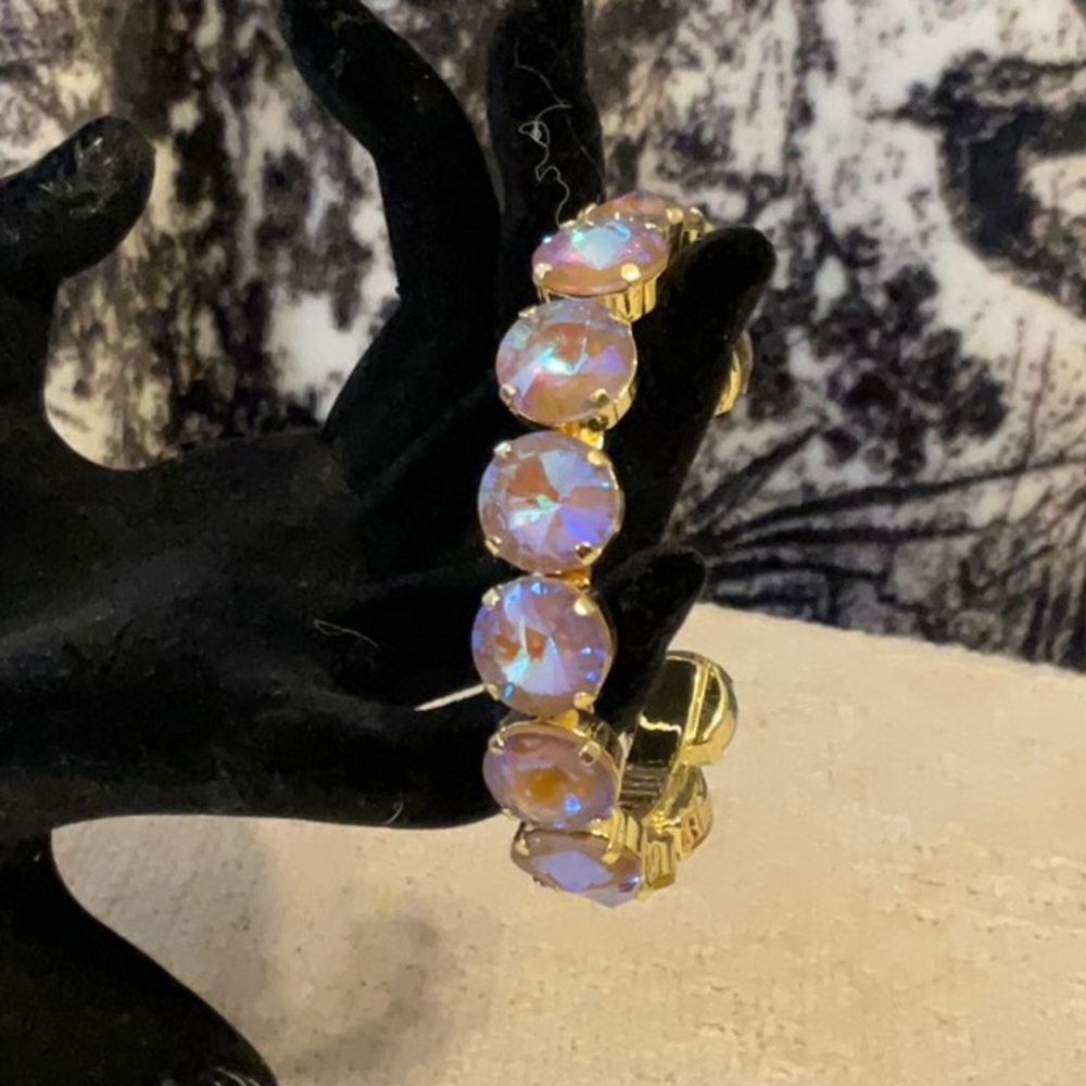 Sorrelli Gold Bracelet with Iridescent Opal Pink Stones